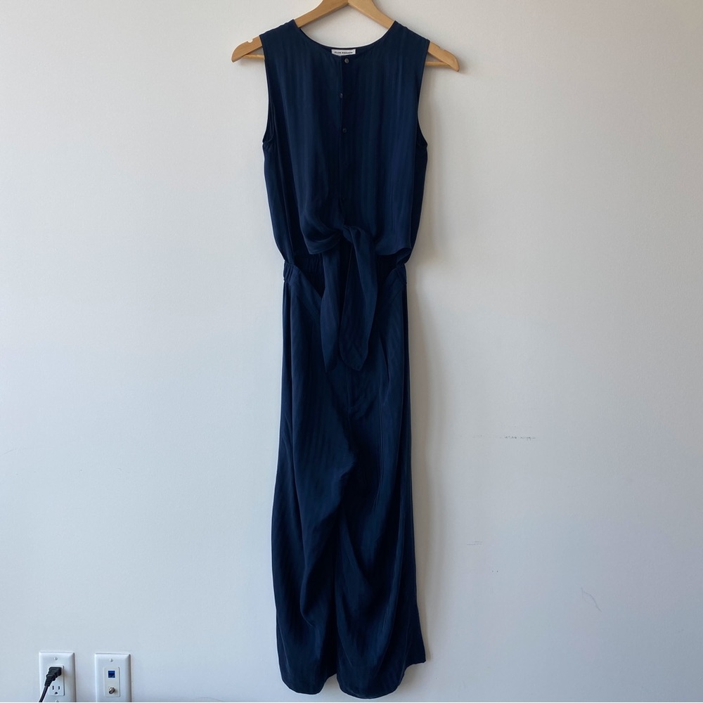 Club Monaco Navy Stripe No Sleeve Bow Jumpsuit - 00